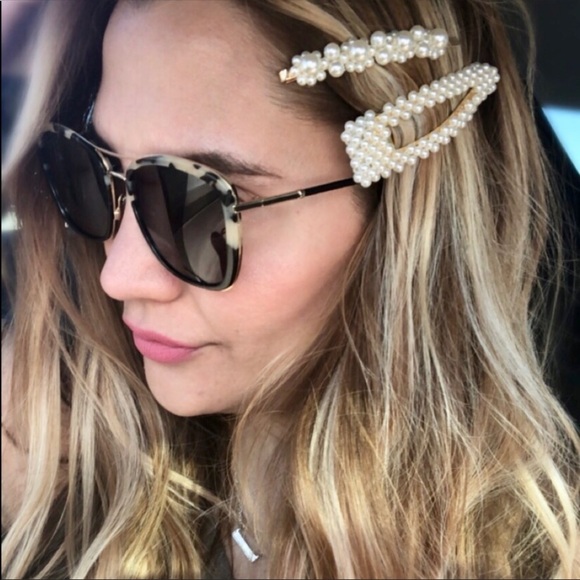 NEW Gold Pearl Statement Hair Pin & Clip SET - Picture 2 of 3